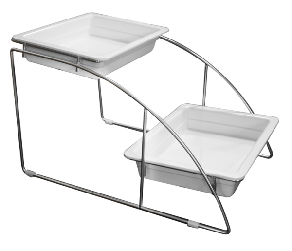 ILSA Suport expunere cu 2 niveluri, inox, 36x52,5xh32,5cm, pentru 2 tavi gastronorm 1/2 (E901012SS00) [1]