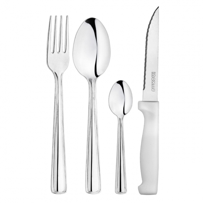 INOXRIV KITCHEN ITALIA Set tacamuri 24 piese inox pentru 6 persoane, 6 linguri, 6 furculite, 6 lingurite ceai, 6 cutite friptura [1]