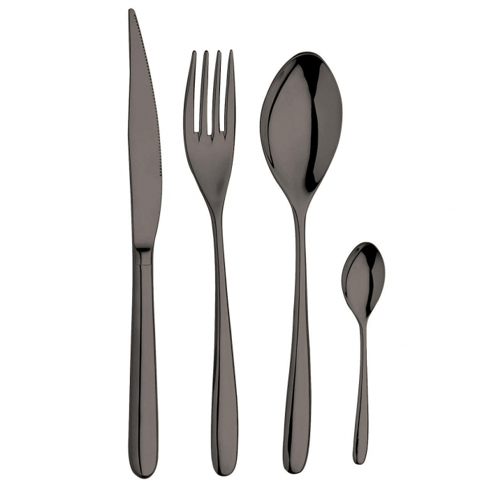 INOXRIV NOVECENTO TITANIUM Set 6 lingurite desert, otel inoxidabil 18/10, L15,5cm, grosime 3,5mm, finisaj lucios [2]