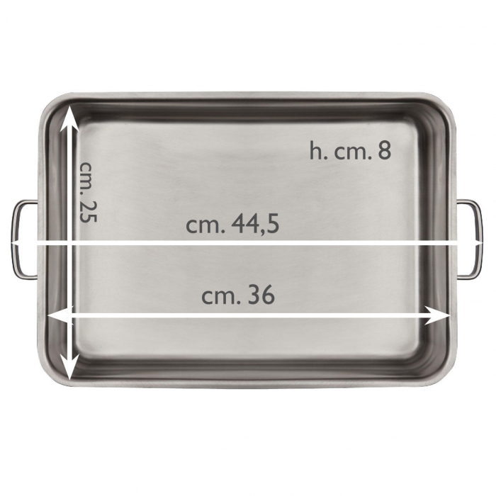 INOXRIV PREMIUM Set tava cu manere si capac, din inox 36x25xh8cm [4]