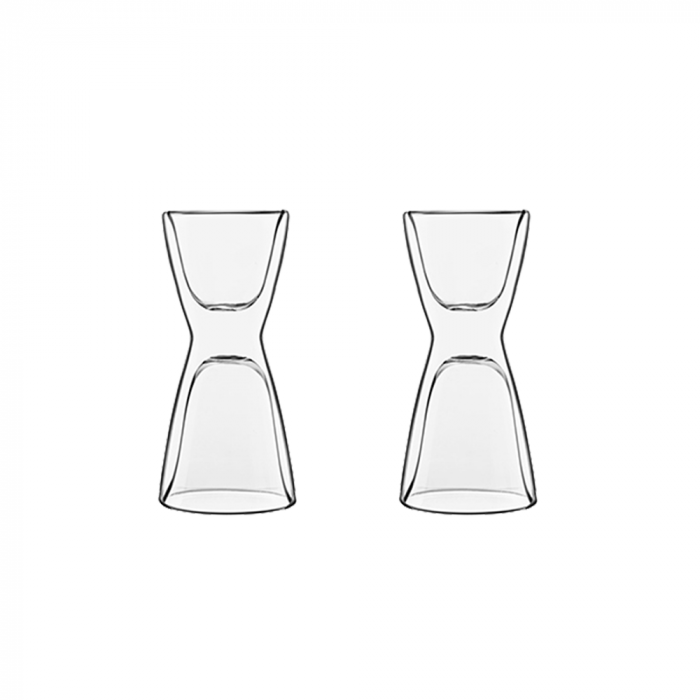 LUIGI BORMIOLI DRINK & DESIGN Set 2 pahare termice cu pereti dubli ESPRESSO/WATER 65ml/100ml D6,7xH14,2cm [1]