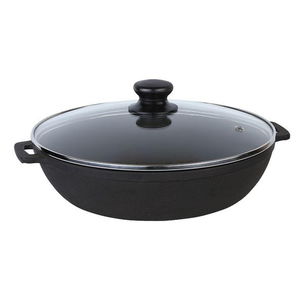 MAYSTERNYA Cratita din fonta cu capac sticla, D24xh6cm [2]