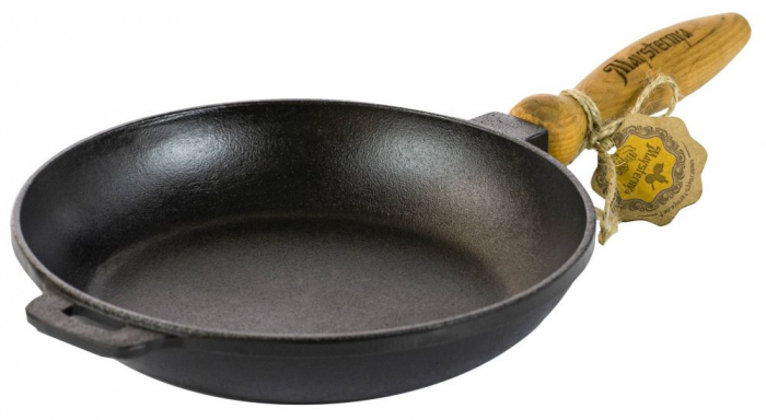 MAYSTERNYA Tigaie fonta cu maner lemn, D26xh4cm [1]