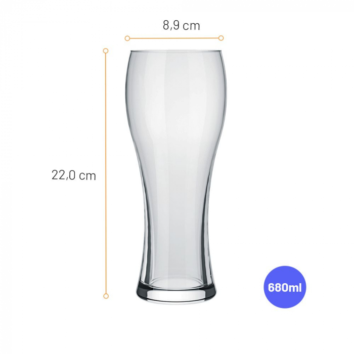 NADIR JOINVILLE Set 12 pahare bere, 680ml, D8,9xh22cm, sticla [2]