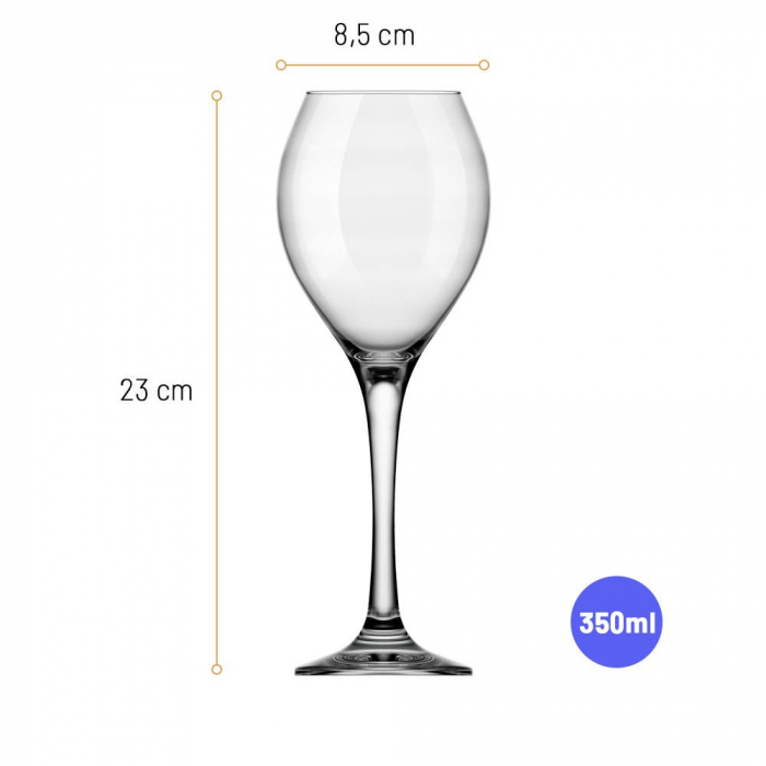 NADIR PRESTIGE Set 12 pahare vin alb, 350ml, D8,5xh23cm, sticla [2]
