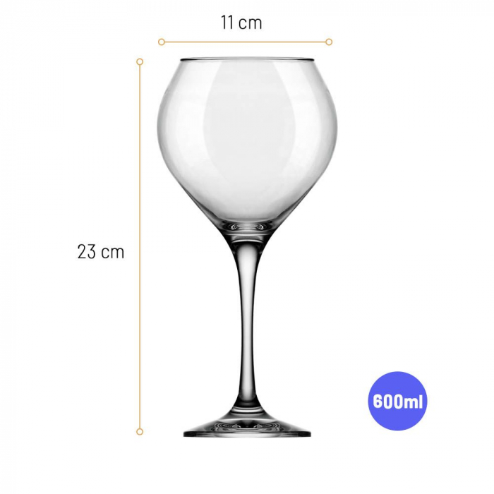 NADIR PRESTIGE Set 12 pahare vin rosu, 600ml, D11xh23cm, sticla [2]