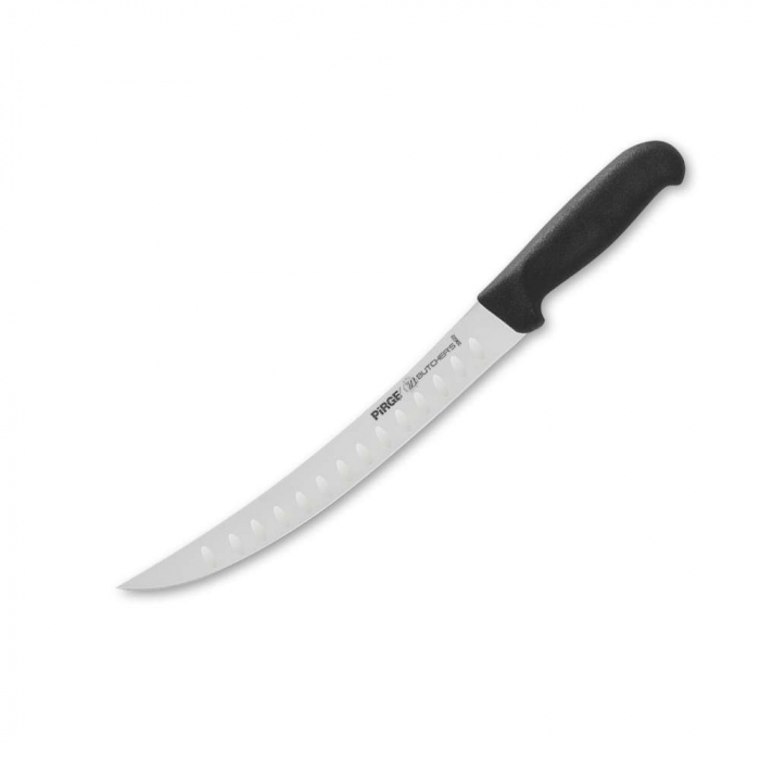 PIRGE BUTCHER'S Cutit pentru tocat si feliat carne profesional, lama inox 26cm cu alveole, maner negru [1]