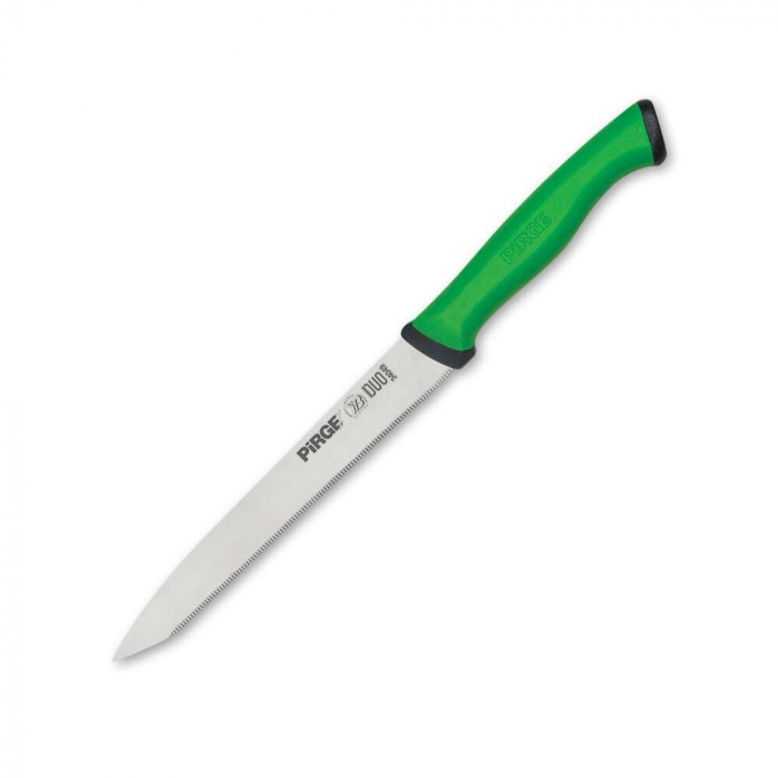 PIRGE DUO Cutit profesional pentru legume, zimtat, otel inoxidabil 13,5cm, maner verde [1]