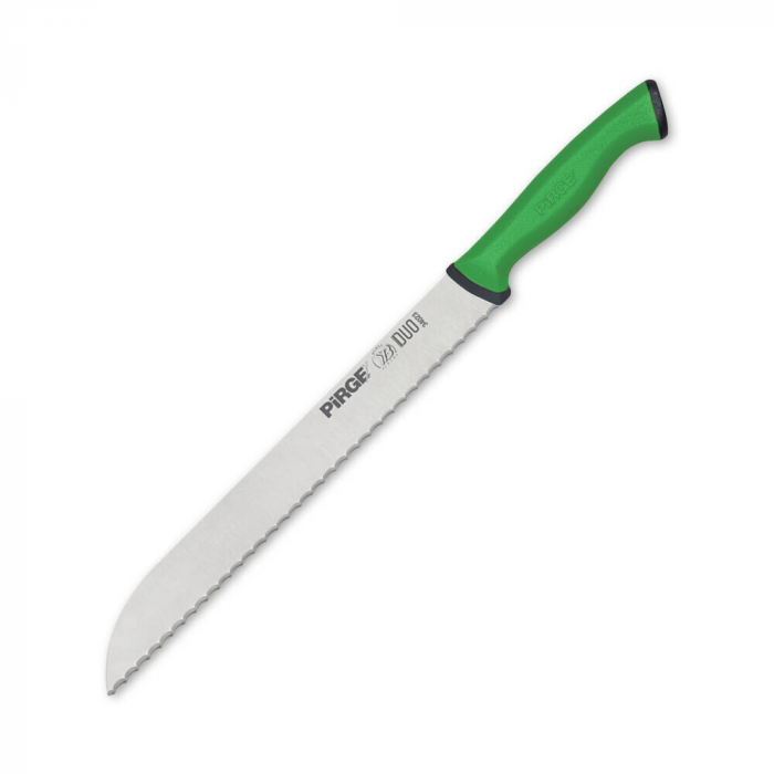 PIRGE DUO Cutit profesional pentru paine, otel inoxidabil 23cm, maner verde [1]