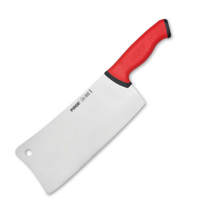 PIRGE DUO Satar macelarie profesional, lama inox 25cm, maner rosu [1]