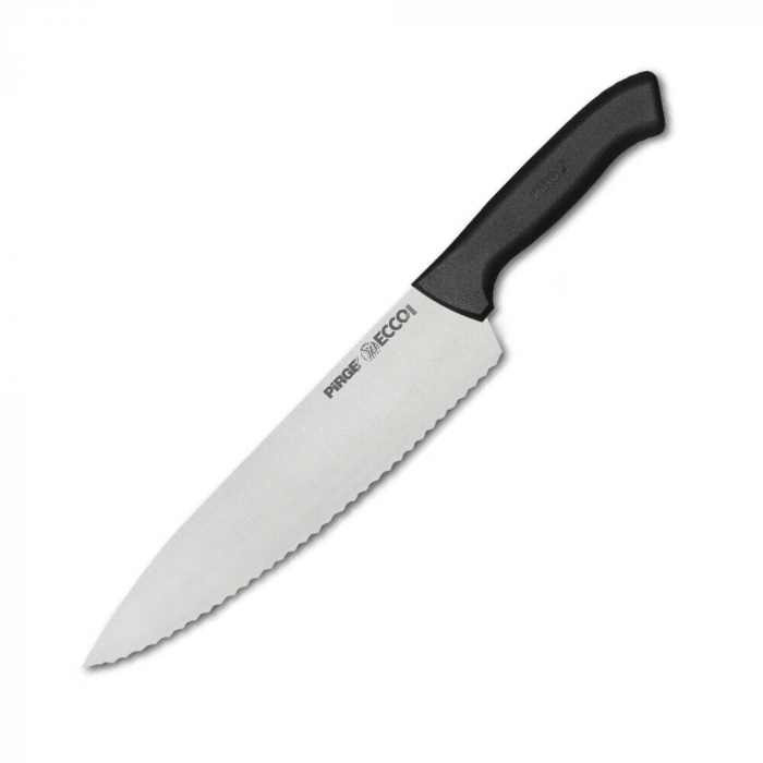 PIRGE ECCO Cutitul bucatarului cu lama ondulata profesional, lama inox 21cm, maner negru [1]