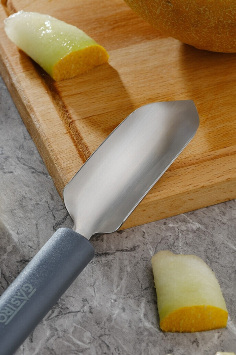 PIRGE GASTRO Dalta curbata pentru sculptat fructe si legume, forma U, profesionala, inox, maner gri [4]