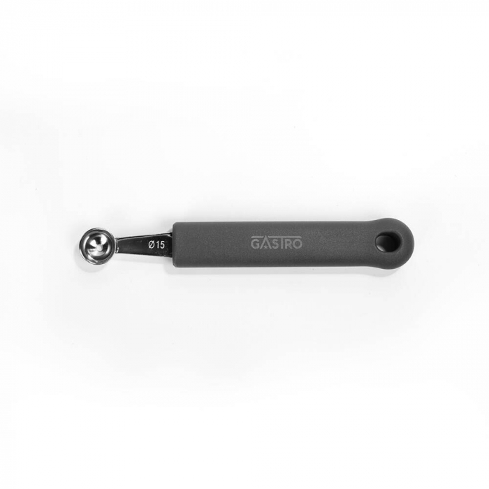 PIRGE GASTRO Lingura pariziana 15mm pentru decoruri, profesionala, inox, maner gri [2]