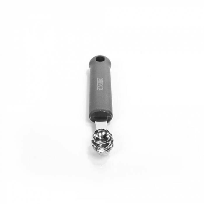 PIRGE GASTRO Lingura pariziana cu model stridie, pentru decorat fructe/legume, inox, maner gri [4]