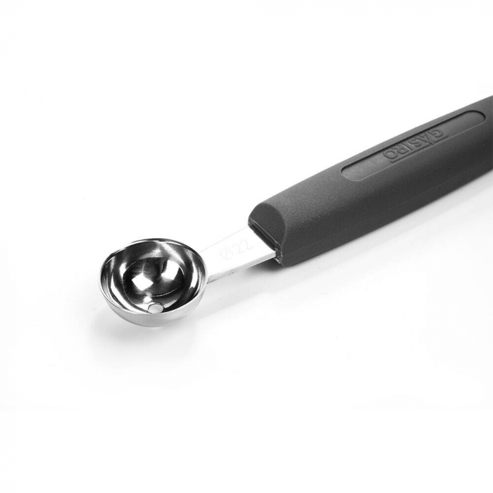 PIRGE GASTRO Lingura pariziana dubla D22/25mm pentru decoruri, profesionala, inox, maner gri [3]