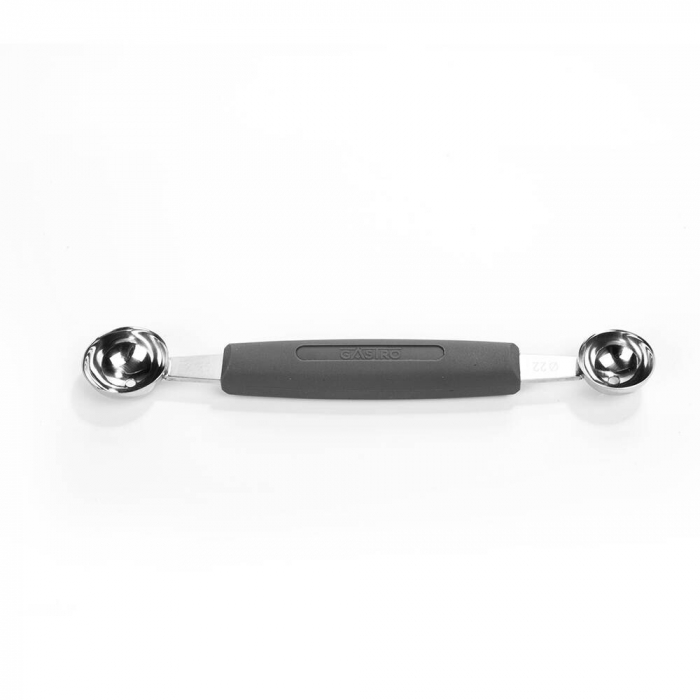 PIRGE GASTRO Lingura pariziana dubla D22/25mm pentru decoruri, profesionala, inox, maner gri [2]