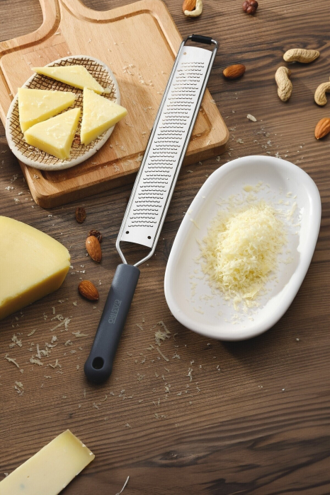 PIRGE GASTRO Razatoare ingusta cu dinti mici pentru branzeturi/legume/fructe, profesionala, inox, maner gri [5]