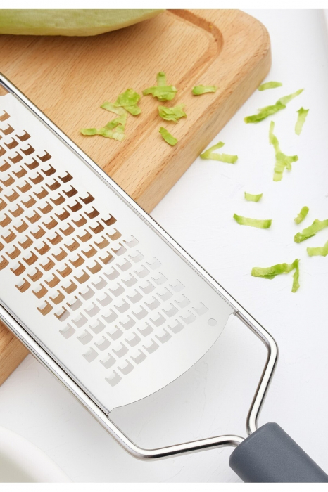 PIRGE GASTRO Razatoare lata cu dinti medii pentru legume/fructe/branzeturi, profesionala, inox, maner gri [6]