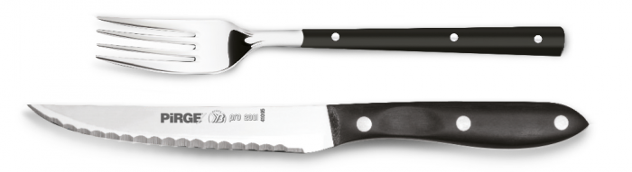 PIRGE PRO 2001 Set cutit si furculita pentru friptura, otel inoxidabil, 12cm [2]