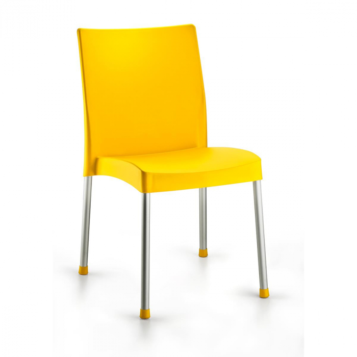 RAKI ACOC Scaun gradina/terasa galben, 44x47xh81cm, picioare aluminiu si sezut polipropilena [2]