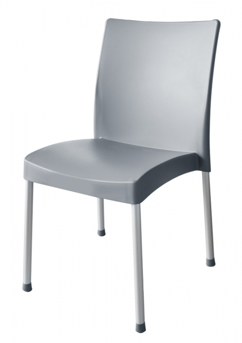 RAKI ACOC Scaun gradina/terasa gri, 44x47xh81cm, picioare aluminiu si sezut polipropilena [1]