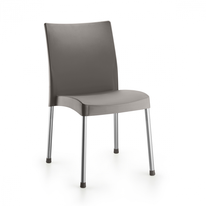 RAKI ACOC Scaun gradina/terasa gri, 44x47xh81cm, picioare aluminiu si sezut polipropilena [2]