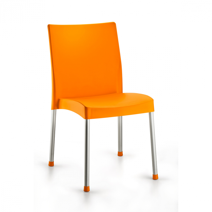 RAKI ACOC Scaun gradina/terasa orange, 44x47xh81cm, picioare aluminiu si sezut polipropilena [2]