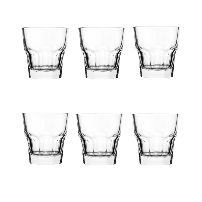 RAKI AMERICA Set 6 pahare whisky, 266ml, din sticla, transparente [1]