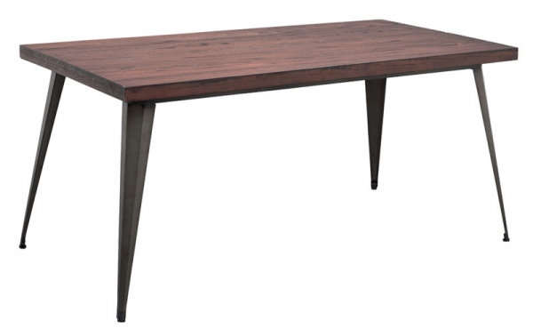 RAKI ANTIQUE Masa dreptunghiulara 160x80x75cm, blat lemn si cadru metal, BLACK MATTE [1]