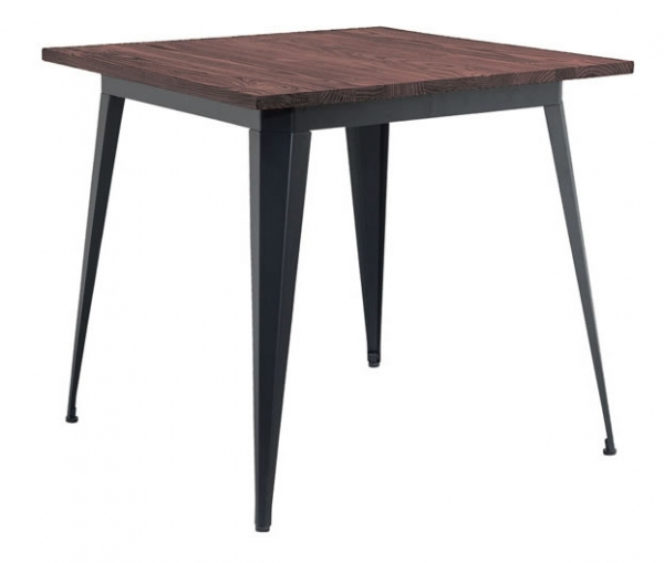 RAKI ANTIQUE Masa patrata pentru bar 80x80x75cm lemn si metal BLACK MATTE [1]