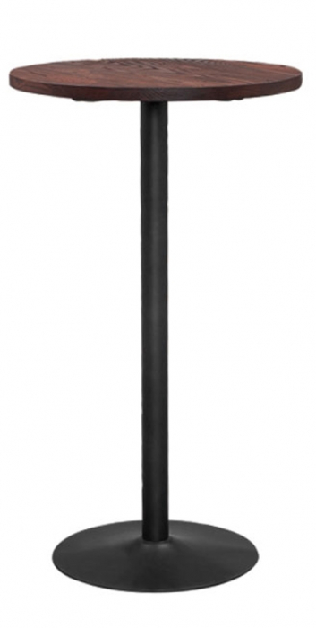 RAKI ANTIQUE Masa rotunda pentru bar D60xh105cm lemn si metal BLACK MATTE [1]
