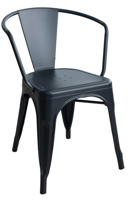 RAKI ANTIQUE Scaun metalic 48x51x74cm BLACK MATTE [1]