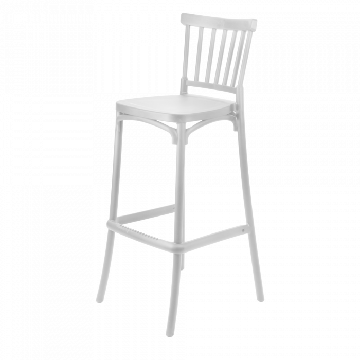 RAKI ARLES Scaun inalt pentru bar, 36x44xh103cm, suprapozabil, polipropilena, alb [1]