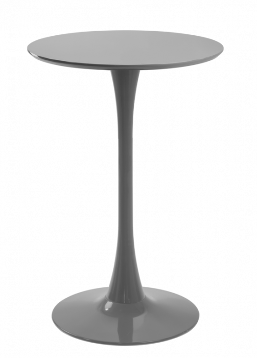 RAKI ASPEN Masa bar rotunda gri, D60xh110cm, blat MDF melaminat, picior si baza metalica [1]