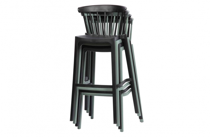 RAKI ASPEN Scaun bar gri, polipropilena, 51x54xh103cm [2]