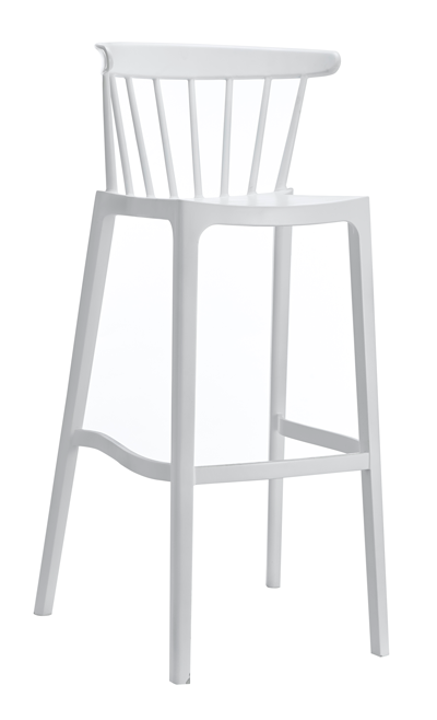 RAKI ASPEN Scaun bar alb, polipropilena, 51x54xh103cm [1]