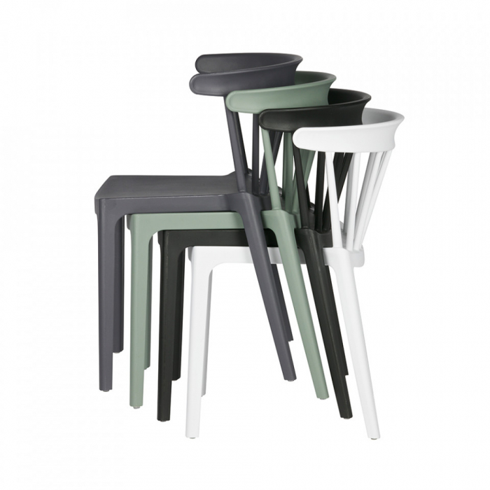 RAKI ASPEN Scaun terasa, bucatarie negru, polipropilena, 53x53xh75cm [3]
