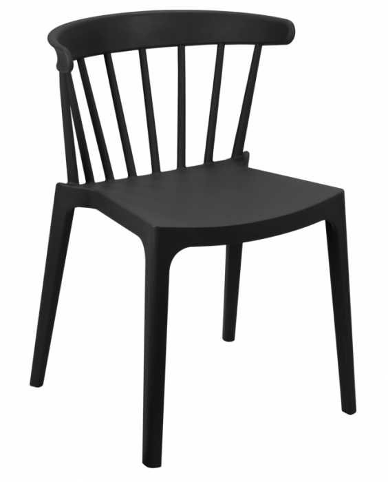 RAKI ASPEN Scaun terasa, bucatarie negru, polipropilena, 53x53xh75cm [1]