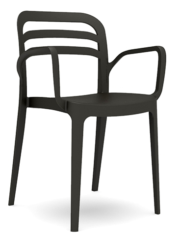 RAKI ASPENDOS Scaun bar cu brate 54,5x51xh81,6cm din polipropilena cu fibra de sticla culoare neagra [1]