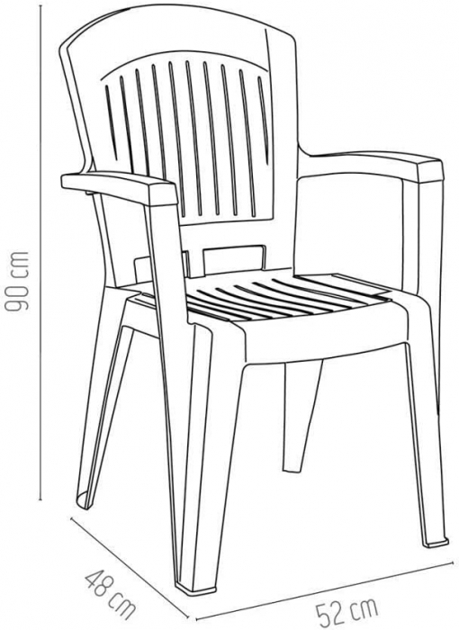 RAKI ASPENDOS Scaun cu brat, plastic, bej, 52x48xh90cm [4]