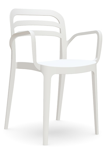 RAKI ASPENDOS Scaun gradina cu brate 54,5x51xh81,6cm din polipropilena cu fibra de sticla culoare alb [1]