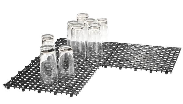 RAKI Bar mat/covor bar antiderapant pentru pahare, 32x32xh1,5cm, sistem click, plastic, negru [2]