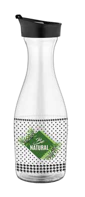 RAKI BE NATURAL Carafa din sticla cu capac 1l, cu decor [1]