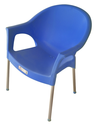 RAKI BERGAMA Scaun gradina/terasa cu brate, albastru, 58x50xh82cm, picioare aluminiu si sezut polipropilena [1]