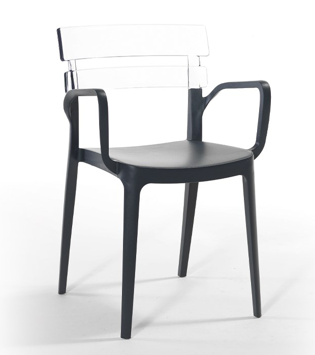 RAKI BERMUDA BISTRO Scaun terasa cu brate, 54,5x51xh81,6cm din polipropilena cu fibra de sticla [1]