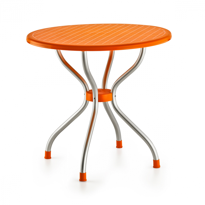 RAKI BETA Masa gradina/terasa rotunda orange, D80xh72,5cm, blat polipropilena, picioare aluminiu [2]