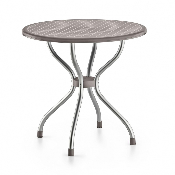 RAKI BETA Masa gradina/terasa rotunda gri, D80xh72,5cm, blat polipropilena, picioare aluminiu [2]