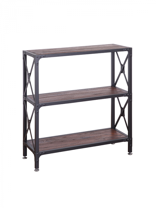 RAKI Biblioteca, etajera metalica cu polite de MDF 80x33x128cm [1]