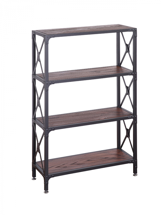RAKI Biblioteca, etajera metalica cu polite de MDF 80x33x166cm [1]