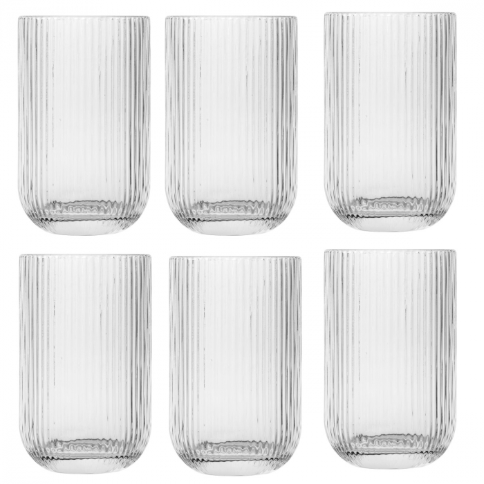 RAKI BLOOM Set 6 pahare inalte long drink universale, 410ml, D8xh13cm, sticla, transparente [1]